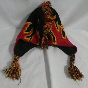 GEORGE | one size | Fun Winter Hat With Flame Design and Mohawk | NWOT